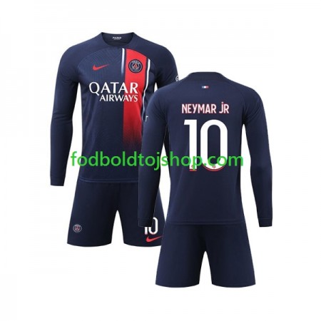 Paris Saint-Germain Neymar Jr Børn Hjemme Fodboldsæt 2023-24 L/S (+ Korte bukser)